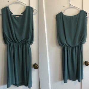 Teal Chiffon mid-waist dress